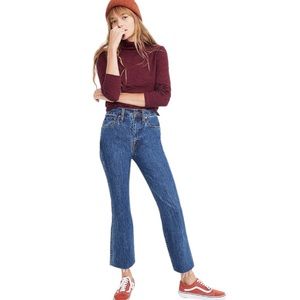 Madewell Rigid Demi-Boot Crop Jeans in MacGill Wash 26